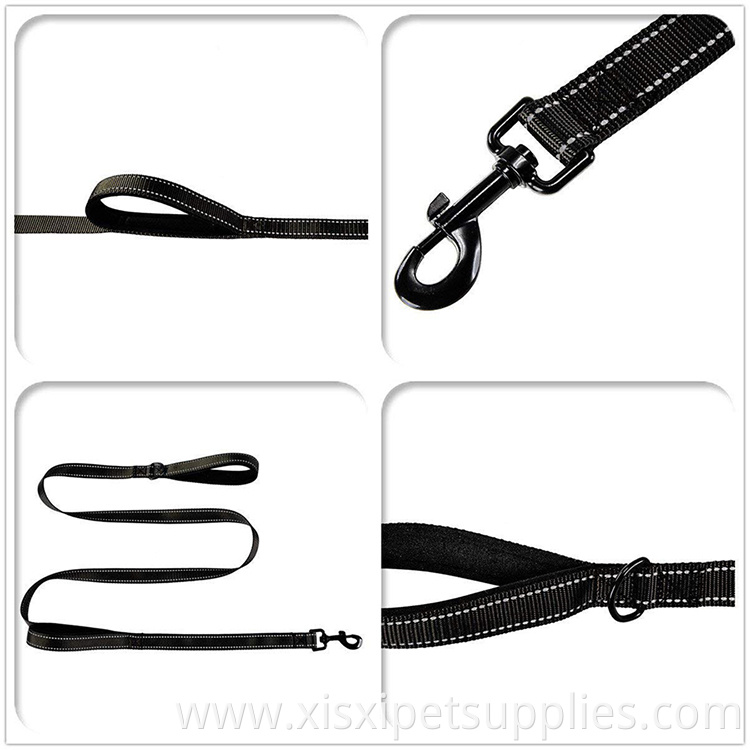 Nylon Reflective 2 Padded Handles Heavy Duty Strong Dog Leads No Pull Strong Pet Dog Leash for Dogs Walking Training